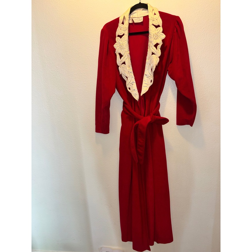 Vintage 1980s Oscar De La Renta red arnel Evening robe